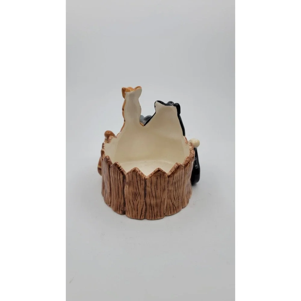 Russ‎ Berrie Ceramic Cats Candle Holder signed Douglas Vintage
